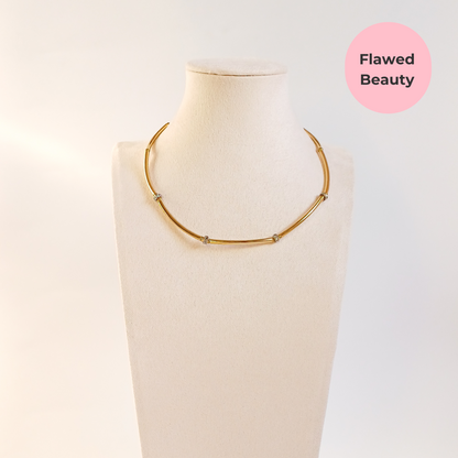 Perfectly Imperfect- Vintage Golden Tube Necklace