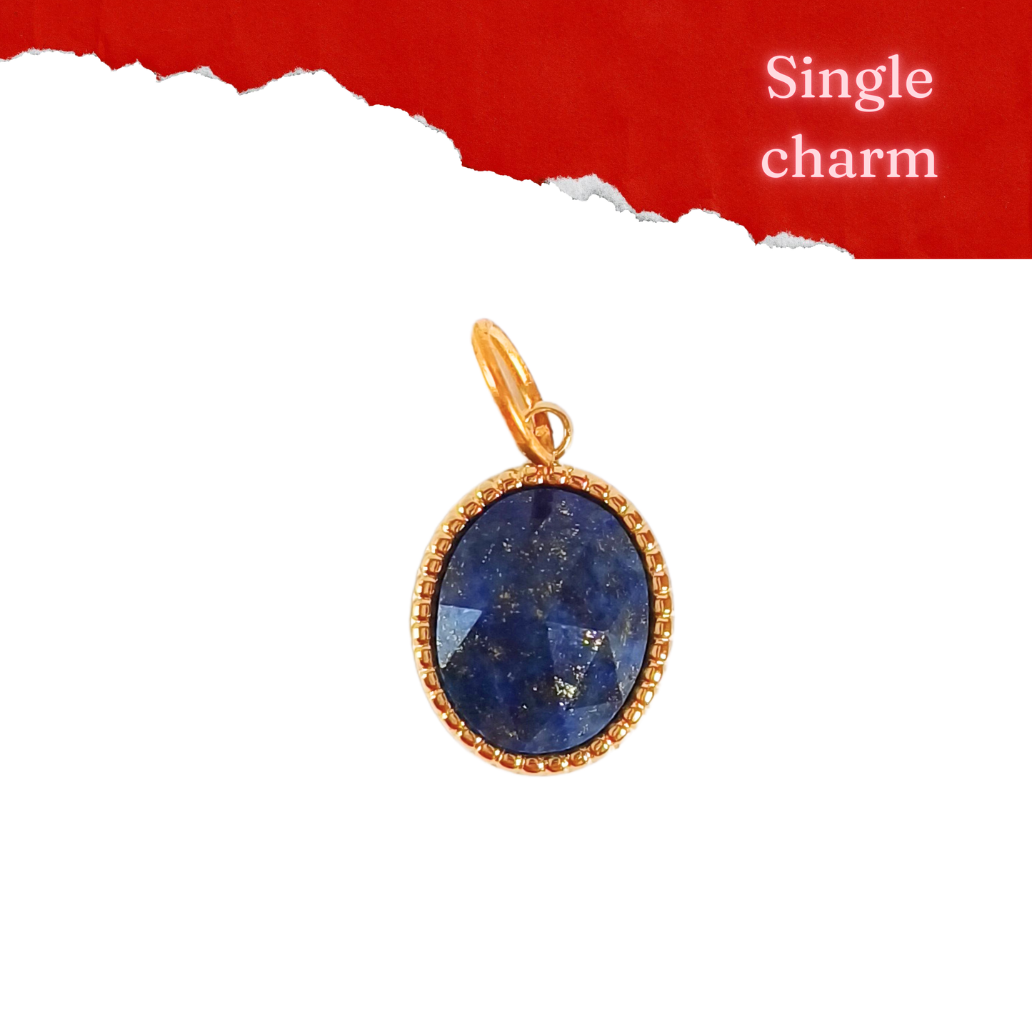 Single Charm- Oval Azul (Discounted)