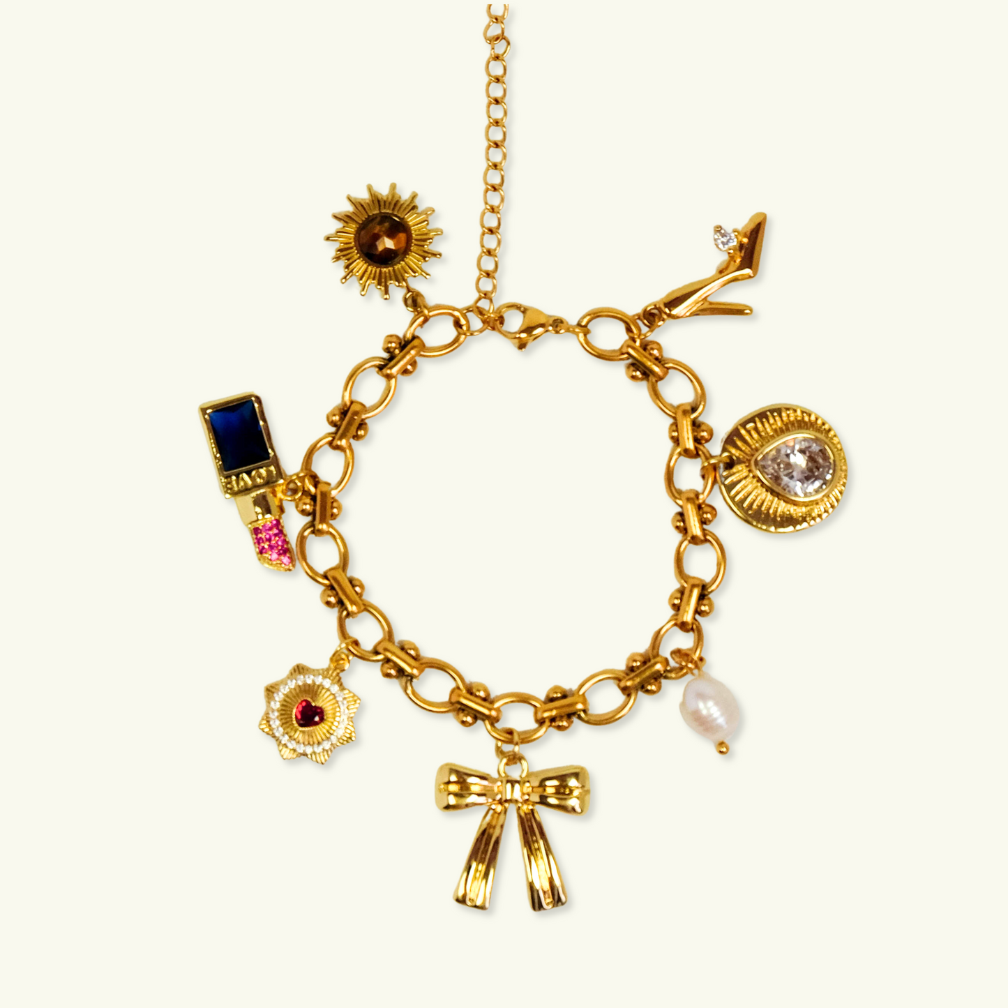 Golden Glamour Charm Bracelet