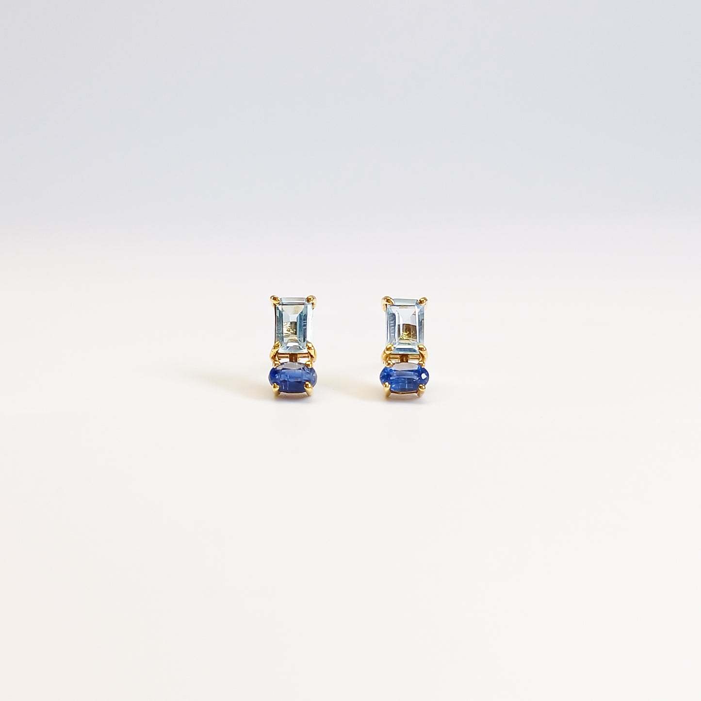 Rani's Aquamarine and Kyanite Stud Earrings