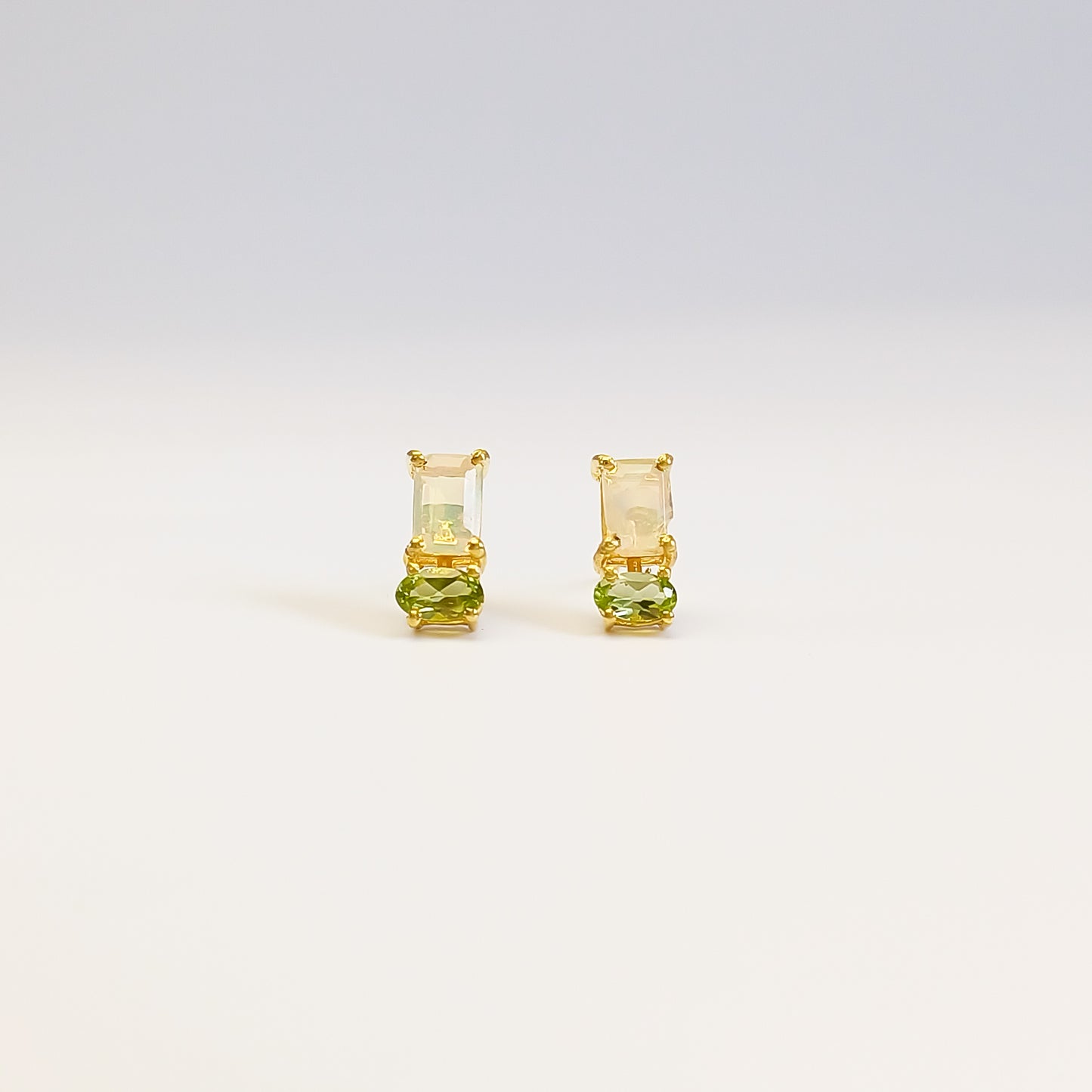 Rani's Peridot and Opal Stud Earrings