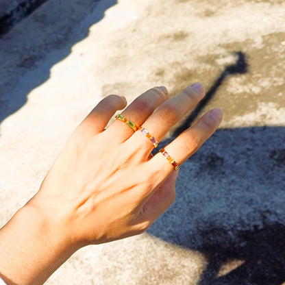 Raya's Dainty Stone Stack Ring