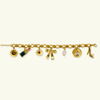 Golden Glamour Charm Bracelet