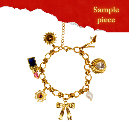 Sample Piece- Golden Glamour Charm Bracelet