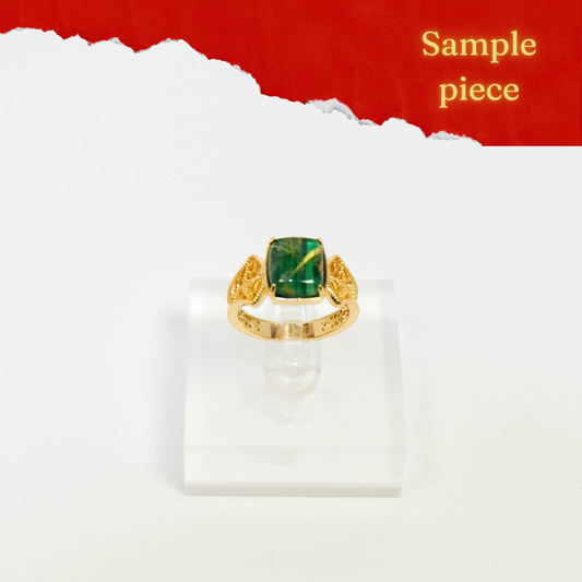 Sample Piece-Anne's Antique Green Malachite Ring