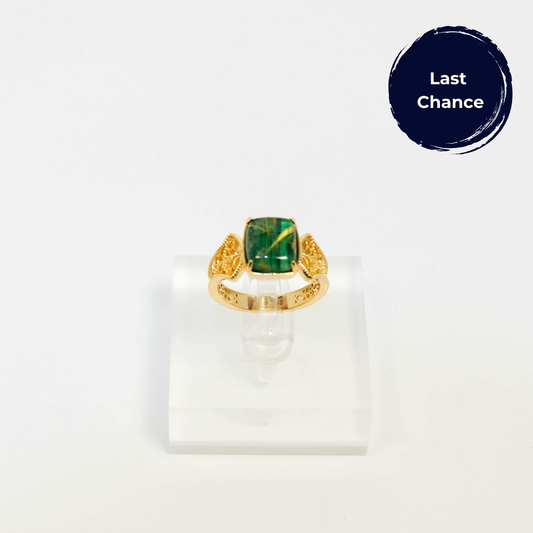 Sample Piece-Anne's Antique Green Malachite Ring