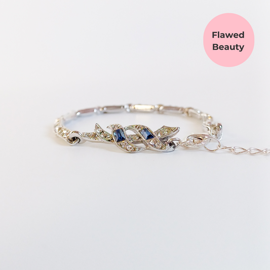 Perfectly Imperfect- Vintage Faux Sapphire Twist Bracelet