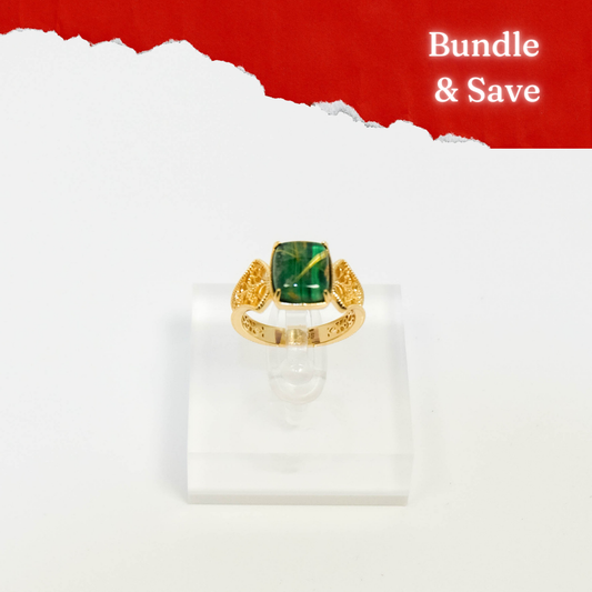 Anne's Antique Green Malachite Ring