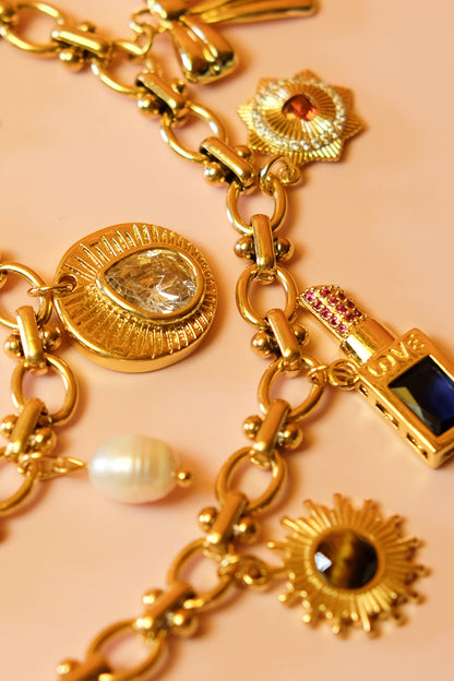 Golden Glamour Charm Bracelet