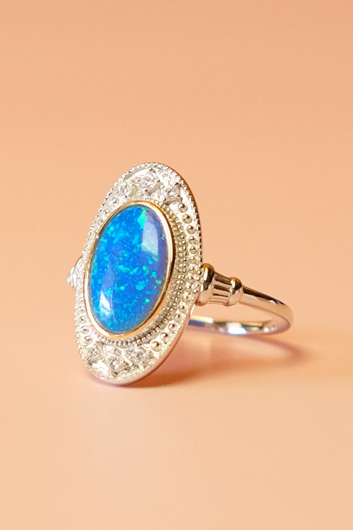 Charlotte's Whisper Opal Silver Ring