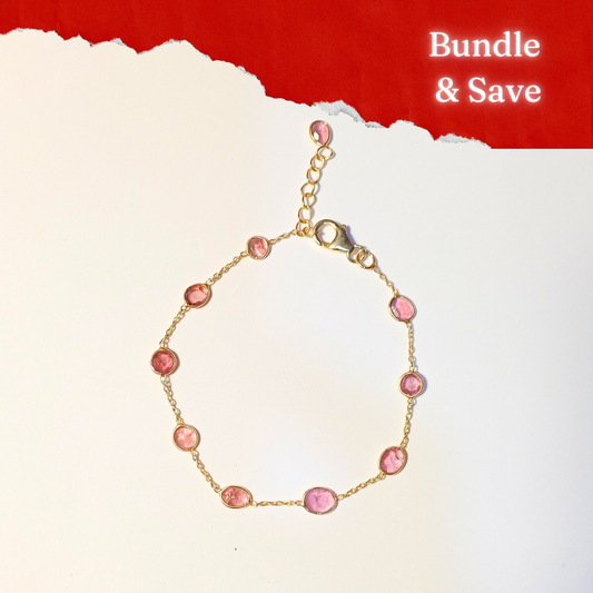 Diya's Pink Tourmaline Stone Bracelet