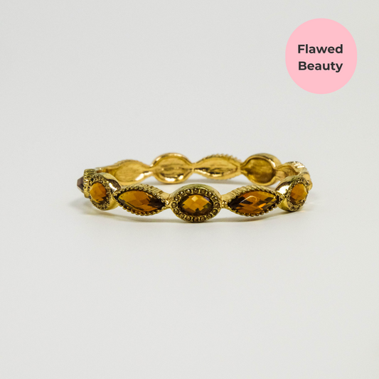 Perfectly Imperfect- Vintage Faux Citrine Costume Gold Tone Bracelet