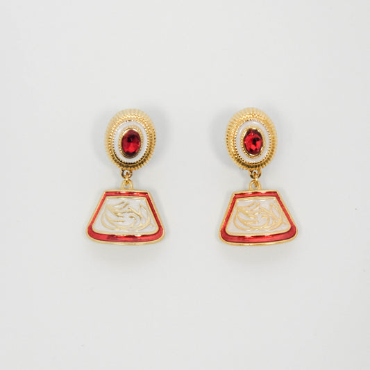 Margaret's Splendor Brass and Oil Drop Art Earrings