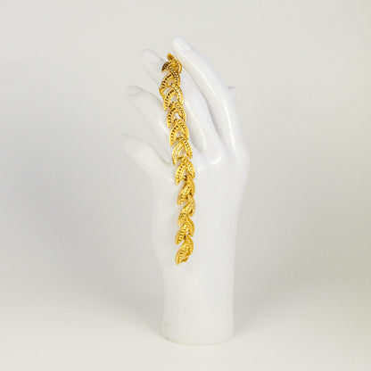 Vintage 80's Braided Gold Tone with Rhinestone Bracelet