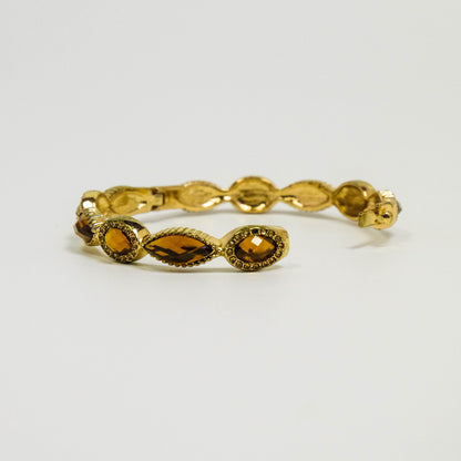 Perfectly Imperfect- Vintage Faux Citrine Costume Gold Tone Bracelet