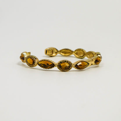 Perfectly Imperfect- Vintage Faux Citrine Costume Gold Tone Bracelet